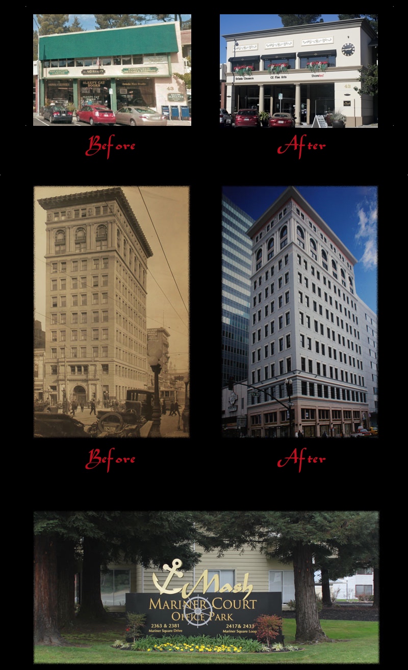 Mash Building Before and After. Mariner Square Complex.