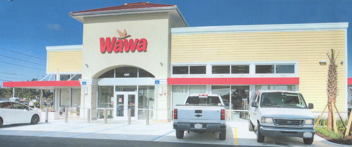 WAWA service station at 4401 North University Drive, Lauderhill FL